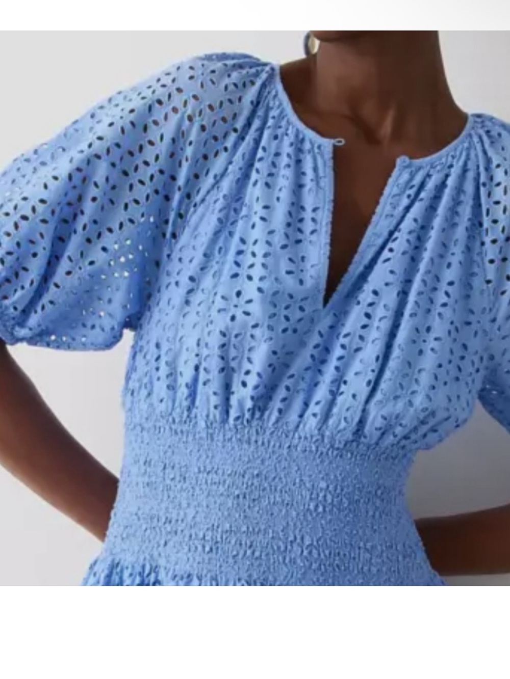 J. Crew Provence smocked-waist midi dress in eyelet - Picture 2 of 8